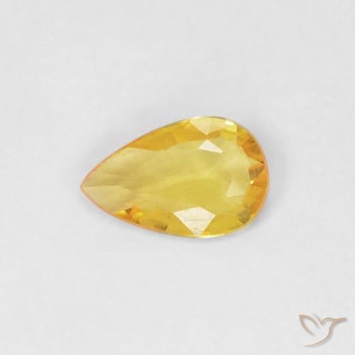 0.30ct Natural Golden Sapphire, Pear Shape, 5.9x3.8 mm