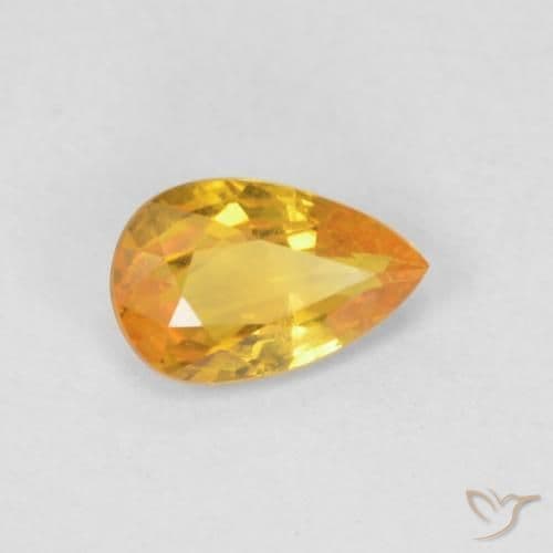 0.46ct Natural Medium Orange Sapphire, Pear Shape, 6x3.8 mm