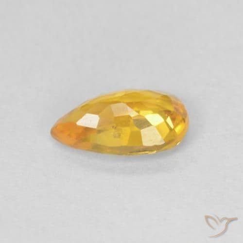 0.46ct Natural Medium Orange Sapphire, Pear Shape, 6x3.8 mm
