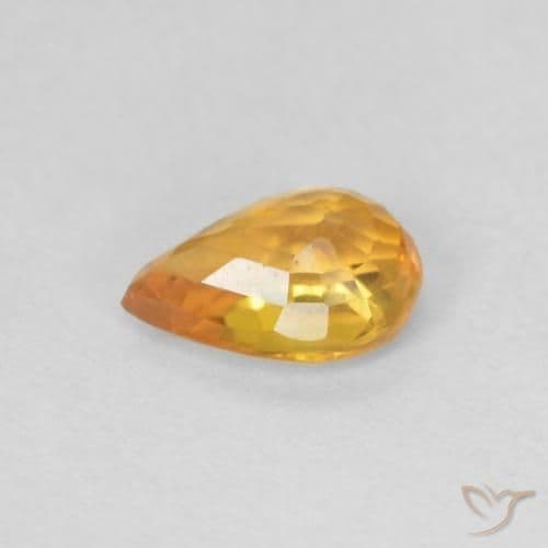 0.49ct Natural Medium Orange Sapphire, Pear Shape, 5.7x4 mm