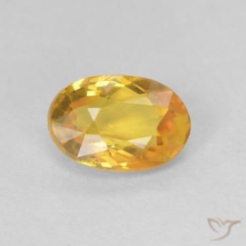 0.66ct Natural Orange-Gold Sapphire, Oval Cut, 6.1x4.1 mm
