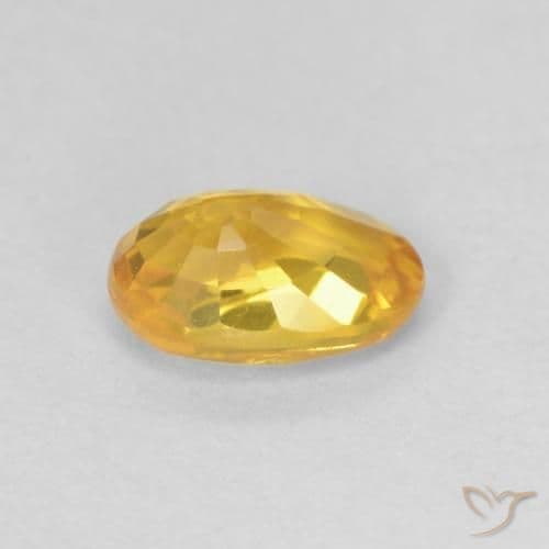 0.66ct Natural Orange-Gold Sapphire, Oval Cut, 6.1x4.1 mm