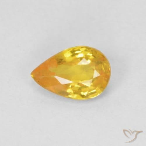 0.37ct Medium Orange Sapphire, Pear Shape, 5.5x3.8 mm