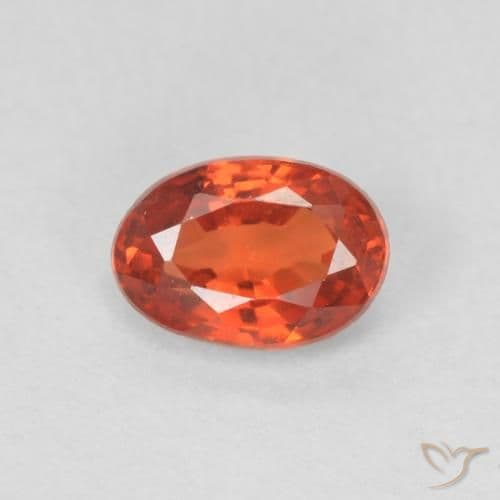 0.55ct Natural Reddish Orange Sapphire, Oval Cut, 5.7x4 mm