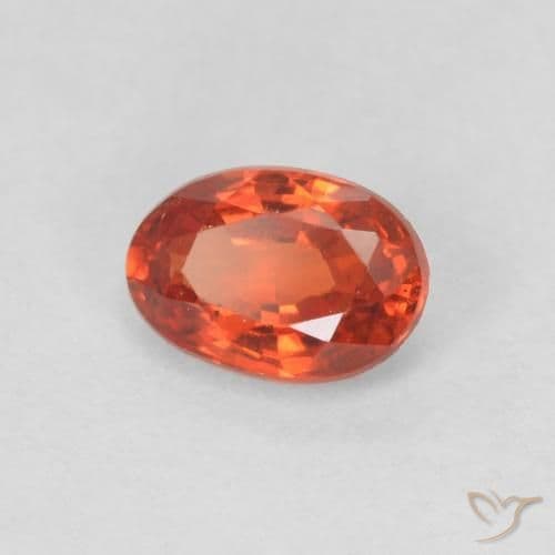 0.55ct Natural Reddish Orange Sapphire, Oval Cut, 5.7x4 mm