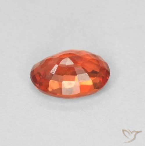 0.55ct Natural Reddish Orange Sapphire, Oval Cut, 5.7x4 mm