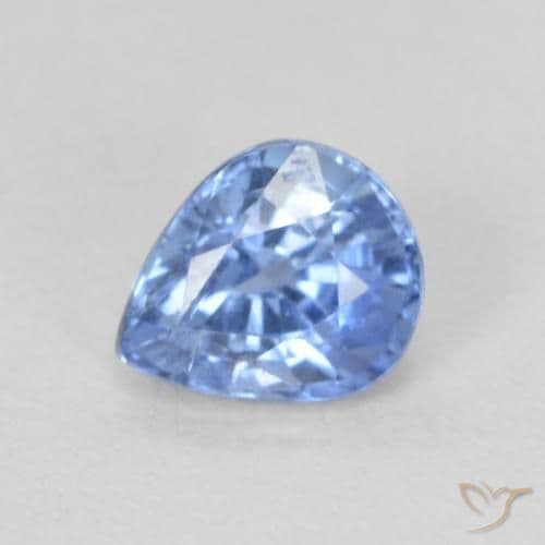 0.42ct Natural Pastel Blue Sapphire, Pear Shape, 4.7x3.9 mm