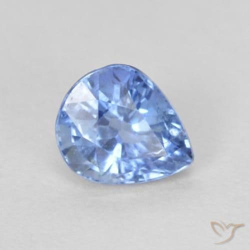 0.42ct Natural Pastel Blue Sapphire, Pear Shape, 4.7x3.9 mm