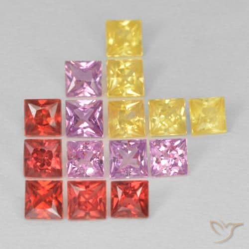 1.61ct Natural Multicolor Sapphire, Square, 2.4x2.4 mm