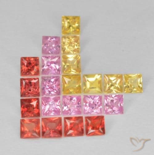 1.95ct Natural Multicolor Sapphire, Square, 2.4x2.3 mm