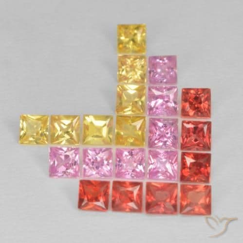 1.95ct Natural Multicolor Sapphire, Square, 2.4x2.3 mm