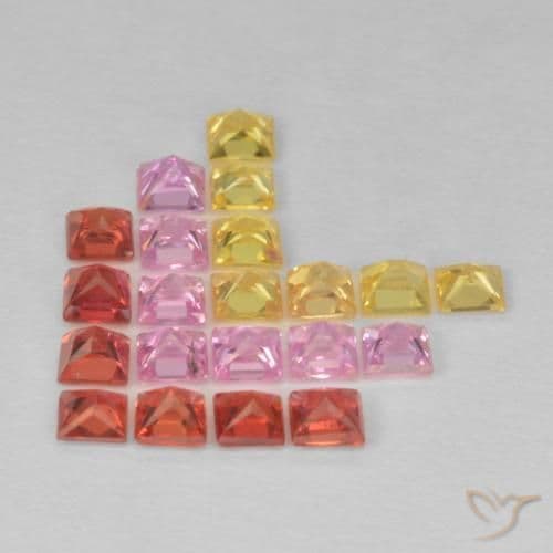 1.95ct Natural Multicolor Sapphire, Square, 2.4x2.3 mm