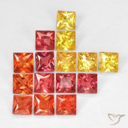 1.35ct Natural Multicolor Sapphire, Square, 2.4x2.3 mm