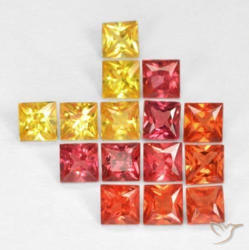 1.35ct Natural Multicolor Sapphire, Square, 2.4x2.3 mm