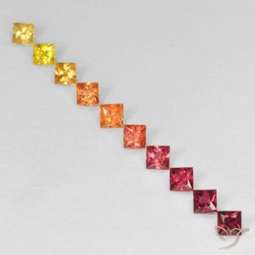 2.13ct Natural Multicolor Sapphire, Square, 2.4x2.3 mm