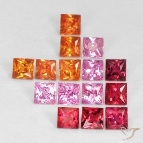 1.64ct Natural Multicolor Sapphire, Square, 2.5x2.5 mm