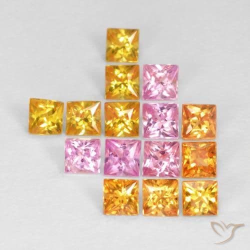 1.29ct Natural Multicolor Sapphire, Square, 2.2x2.2 mm