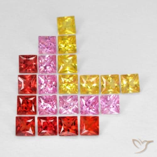 6.18ct Natural Multicolor Sapphire, Square, 2.6x2.5 mm