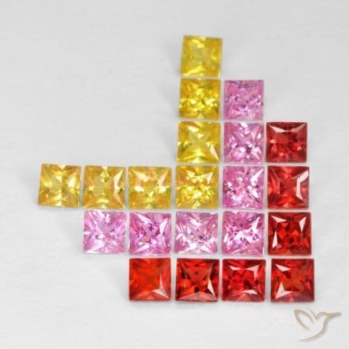 2.14ct Natural Multicolor Sapphire, Square, 2.5x2.5 mm