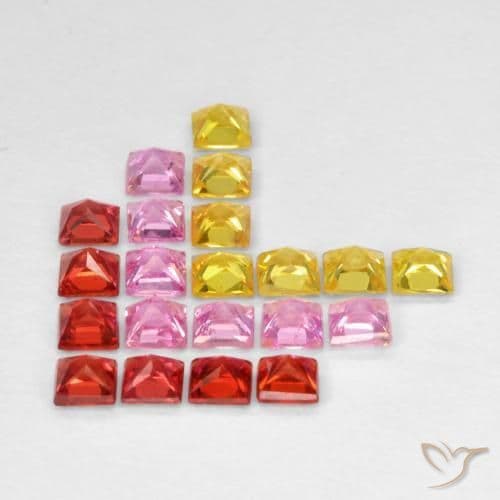 2.14ct Natural Multicolor Sapphire, Square, 2.5x2.5 mm