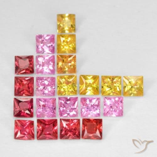 1.98ct Natural Multicolor Sapphire, Square, 2.4x2.3 mm