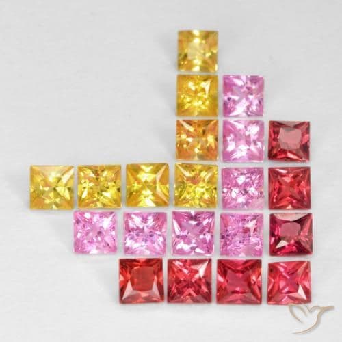 1.98ct Natural Multicolor Sapphire, Square, 2.4x2.3 mm