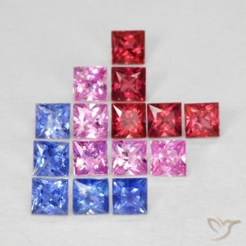 1.58ct Natural Multicolor Sapphire, Square, 2.3x2.3 mm