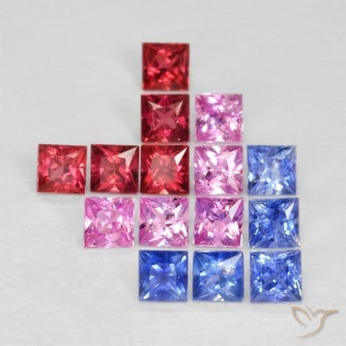 1.58ct Natural Multicolor Sapphire, Square, 2.3x2.3 mm
