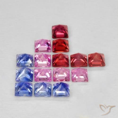 1.58ct Natural Multicolor Sapphire, Square, 2.3x2.3 mm