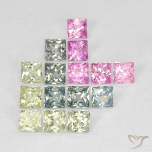 2.25ct Natural Multicolor Sapphire, Square, 2.5x2.4 mm