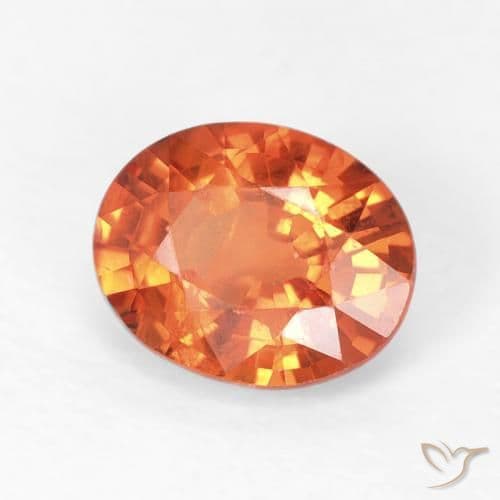 0.77ct Natural Fire Orange Sapphire, Oval Cut, 6.1x4.9 mm
