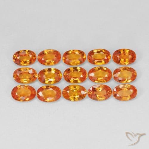 0.66ct Natural Amber Orange Sapphire, Oval Cut, 6.1x4.1 mm