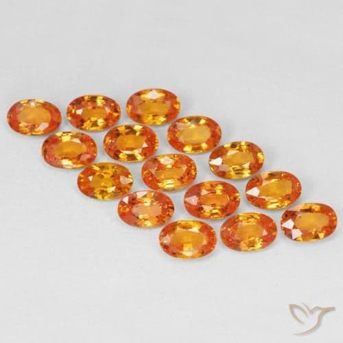0.66ct Natural Amber Orange Sapphire, Oval Cut, 6.1x4.1 mm