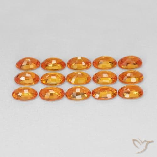 0.66ct Natural Amber Orange Sapphire, Oval Cut, 6.1x4.1 mm