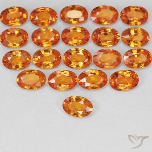 0.59ct Natural Orange Sapphire, Oval Cut, 6x4.1 mm