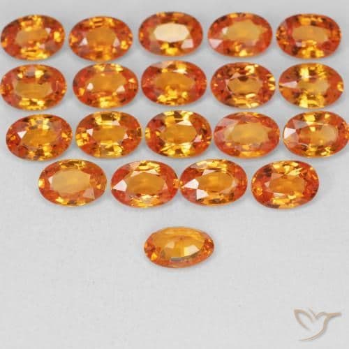 0.59ct Natural Orange Sapphire, Oval Cut, 6x4.1 mm