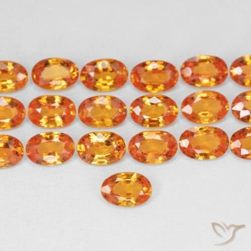 0.58ct Natural Reddish Orange Sapphire, Oval Cut, 5.9x4.1 mm