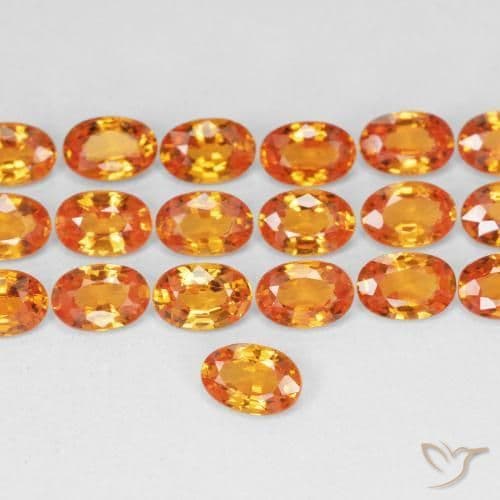 0.58ct Natural Reddish Orange Sapphire, Oval Cut, 5.9x4.1 mm