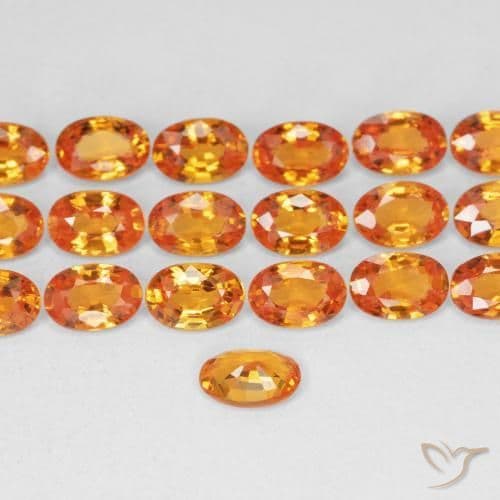 0.58ct Natural Reddish Orange Sapphire, Oval Cut, 5.9x4.1 mm