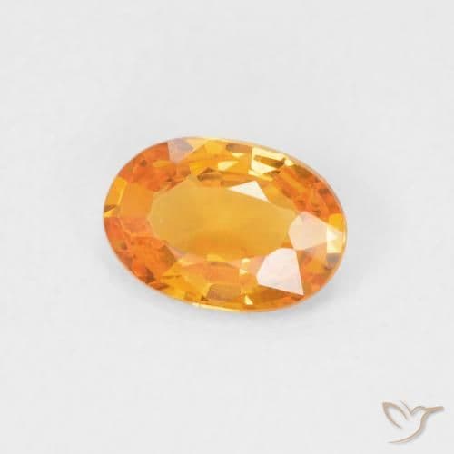 0.51ct Natural Bright Orange Sapphire, Oval Cut, 6.1x4.2 mm