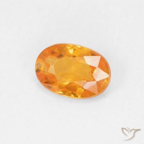 0.60ct Natural Bright Orange Sapphire, Oval Cut, 6x4.1 mm