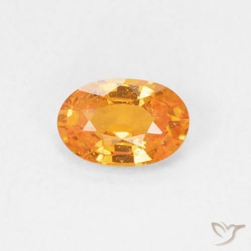 0.60ct Natural Intense Orange Sapphire, Oval Cut, 6.1x4.1 mm