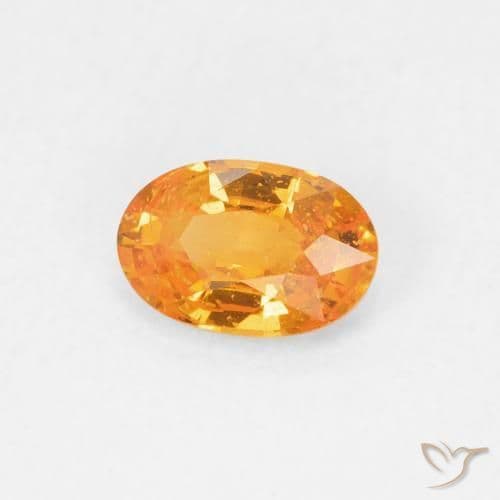 0.60ct Natural Intense Orange Sapphire, Oval Cut, 6.1x4.1 mm