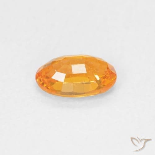 0.60ct Natural Intense Orange Sapphire, Oval Cut, 6.1x4.1 mm