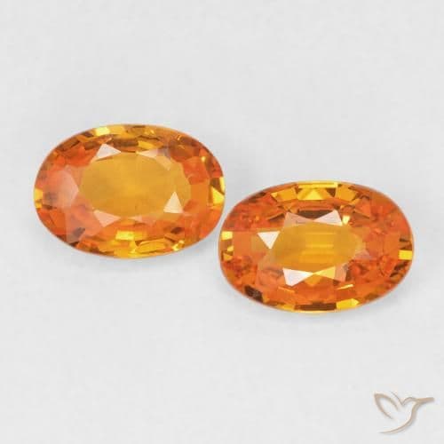 1.20ct Natural Amber Orange Sapphire, Oval Cut, 6.1x4 mm