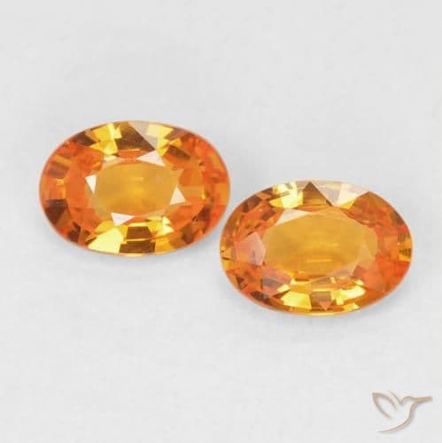 1.02ct Natural Amber Orange Sapphire, Oval Cut, 5.9x4.1 mm