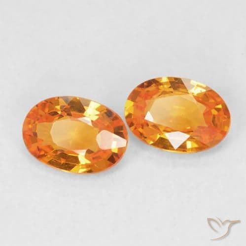 1.02ct Natural Amber Orange Sapphire, Oval Cut, 5.9x4.1 mm