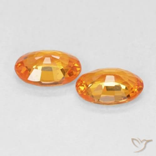 1.02ct Natural Amber Orange Sapphire, Oval Cut, 5.9x4.1 mm