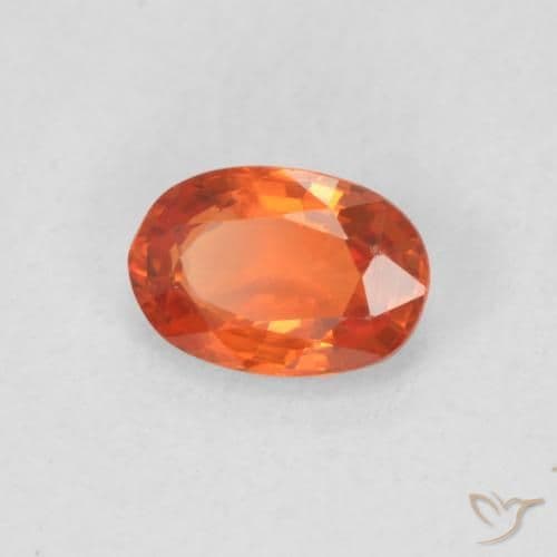 0.68ct Natural Fire Orange Sapphire, Oval Cut, 6.2x4.2 mm