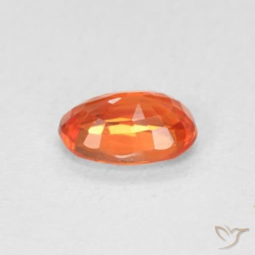 0.68ct Natural Fire Orange Sapphire, Oval Cut, 6.2x4.2 mm